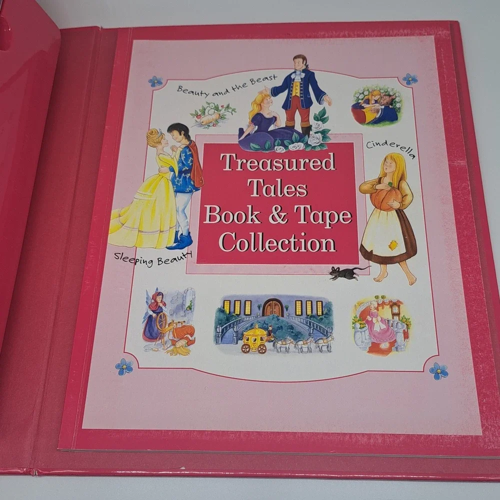 Treasured Tales Book & 3 Tape Collection‎ Cinderella Beauty Beast Cottagecore